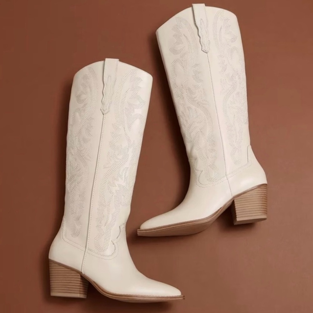 White Western Boots